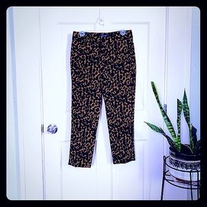 Old Navy Harper Mid Rise Ankle Length Straight Leg Animal Print Leopard Print 2